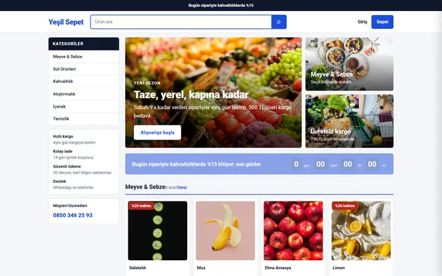 Market mağazası demosu